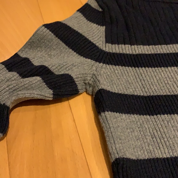 EUC Jacob Navy blue & Grey Striped Boat neck Sweater - size M - Picture 15 of 16